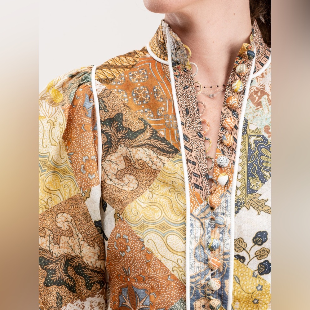 ZIMMERMANN Brightside Paisley Linen Shirt & Shorts Size Zimmermann 2 - Picture 8 of 16